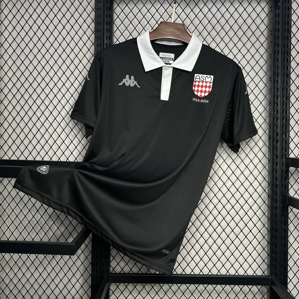 Maillot AS Monaco foot noir 2024 2025 - vue 1