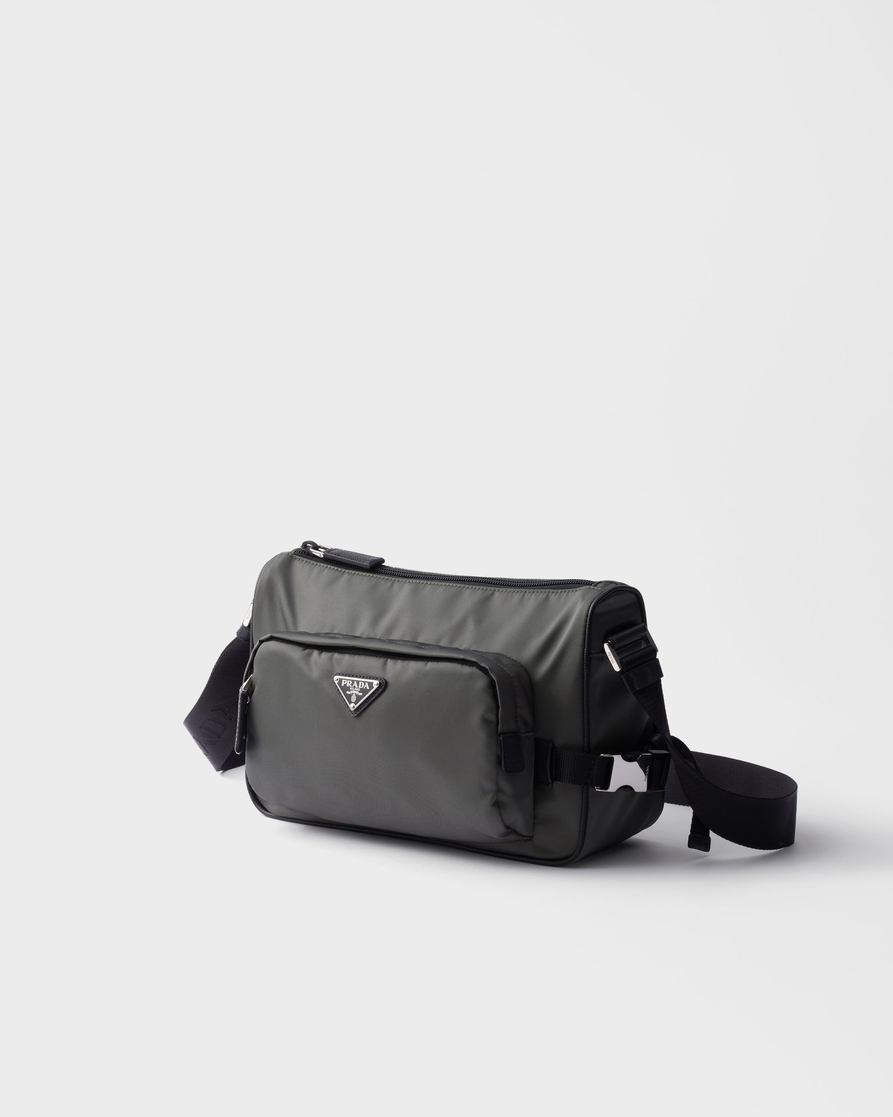 PR-DA2 Sac de taille moyenne porté épaule en Re-Nylon et cuir Saffiano v1 - vue 2