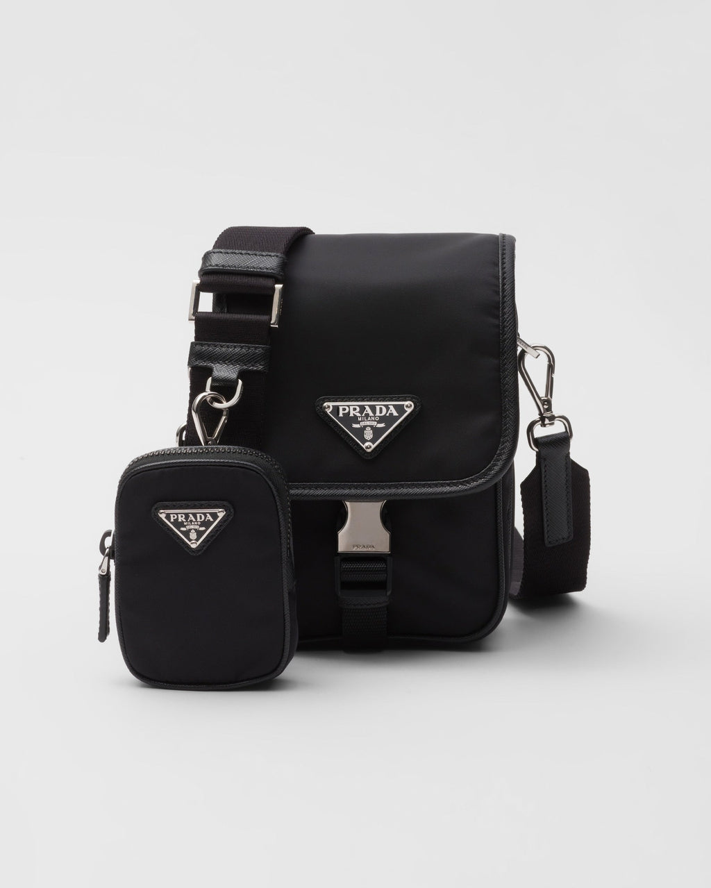 PR-DA2 Sac porté épaule en Re-Nylon et cuir Saffiano v4 - vue 1