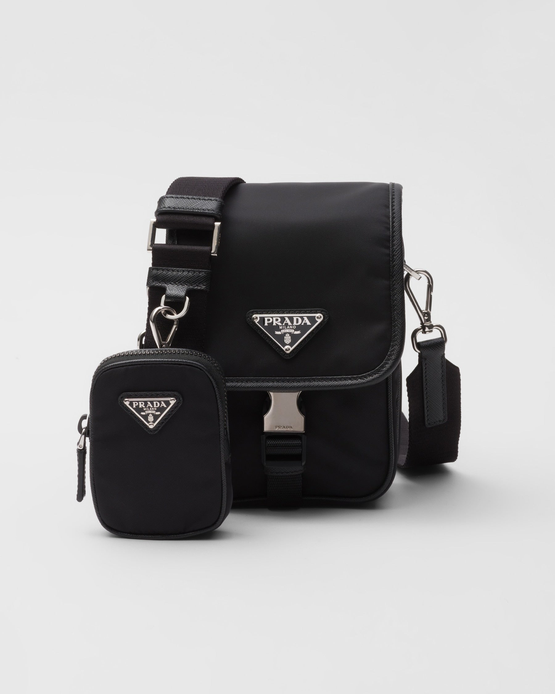 PR-DA2 Sac porté épaule en Re-Nylon et cuir Saffiano v4 - vue 1