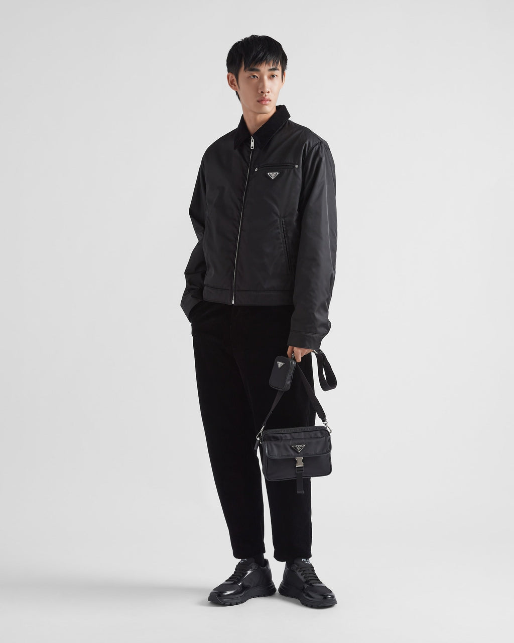 PR-DA2 Sac porté épaule en Re-Nylon et cuir Saffiano v13 - vue 2