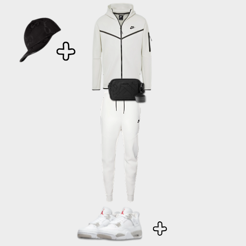 Outfit Tech Fleece Blanc + Casquette Offerte - vue 1