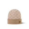 LTV Bonnet et Écharpe Néo Petit Damier Beige