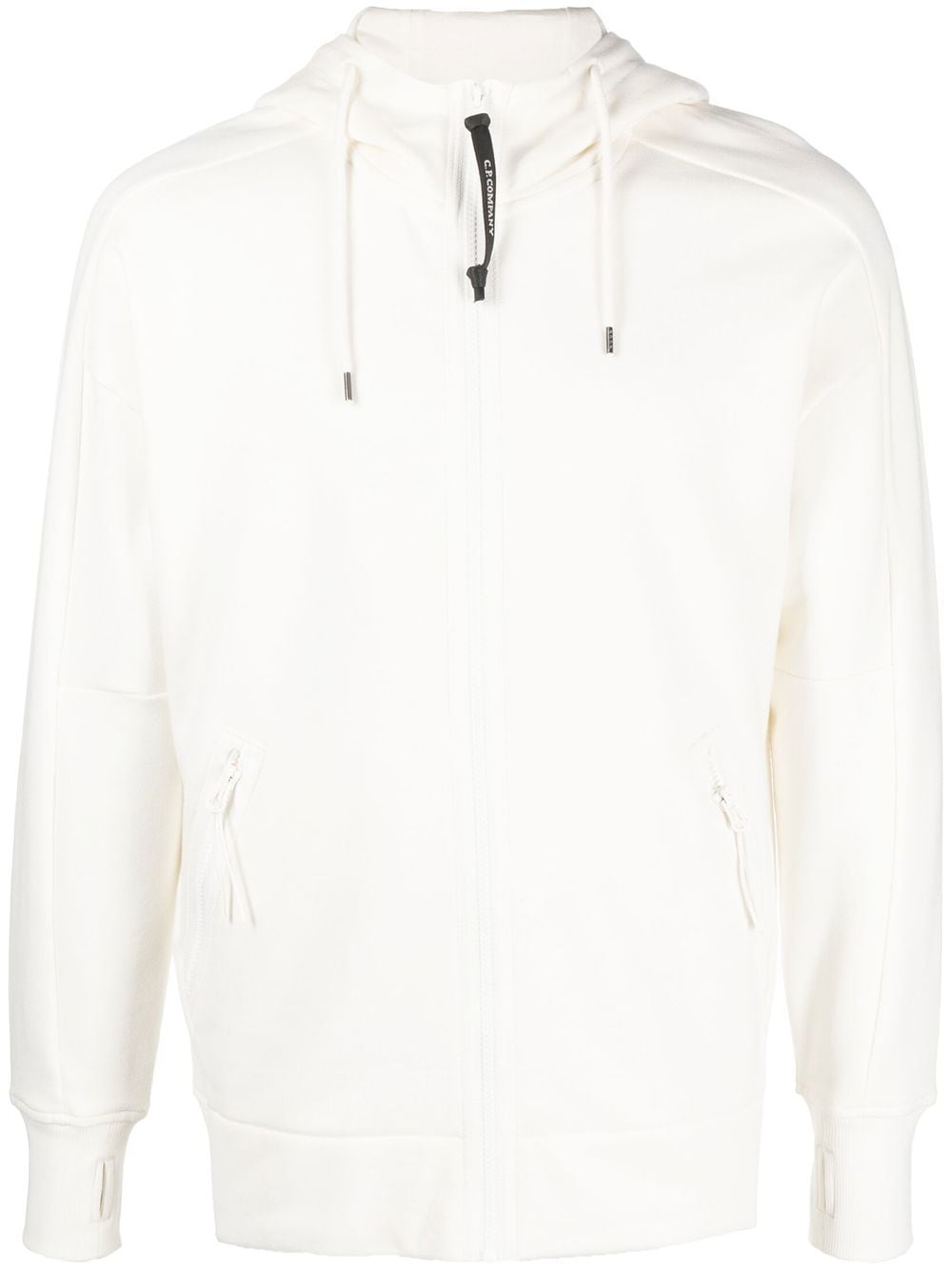 Sweat à capuche zippé Blanc C-P COMPNY