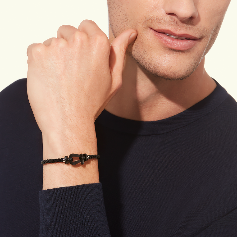 Fred - Bracelet Force 10 Titane Noir / Diamants Noir