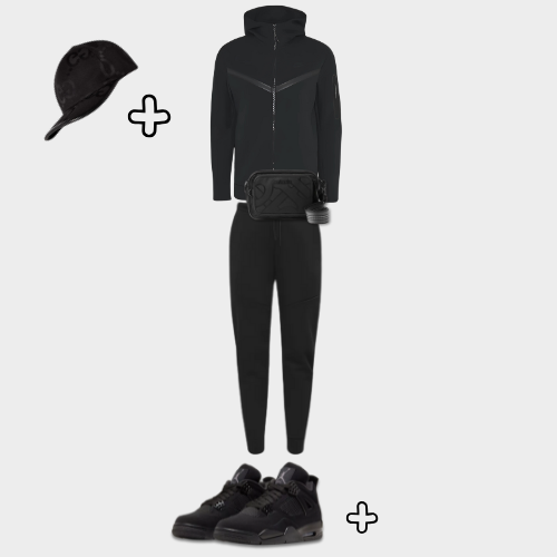 Outfit Tech Fleece Black + Casquette Offerte - vue 1