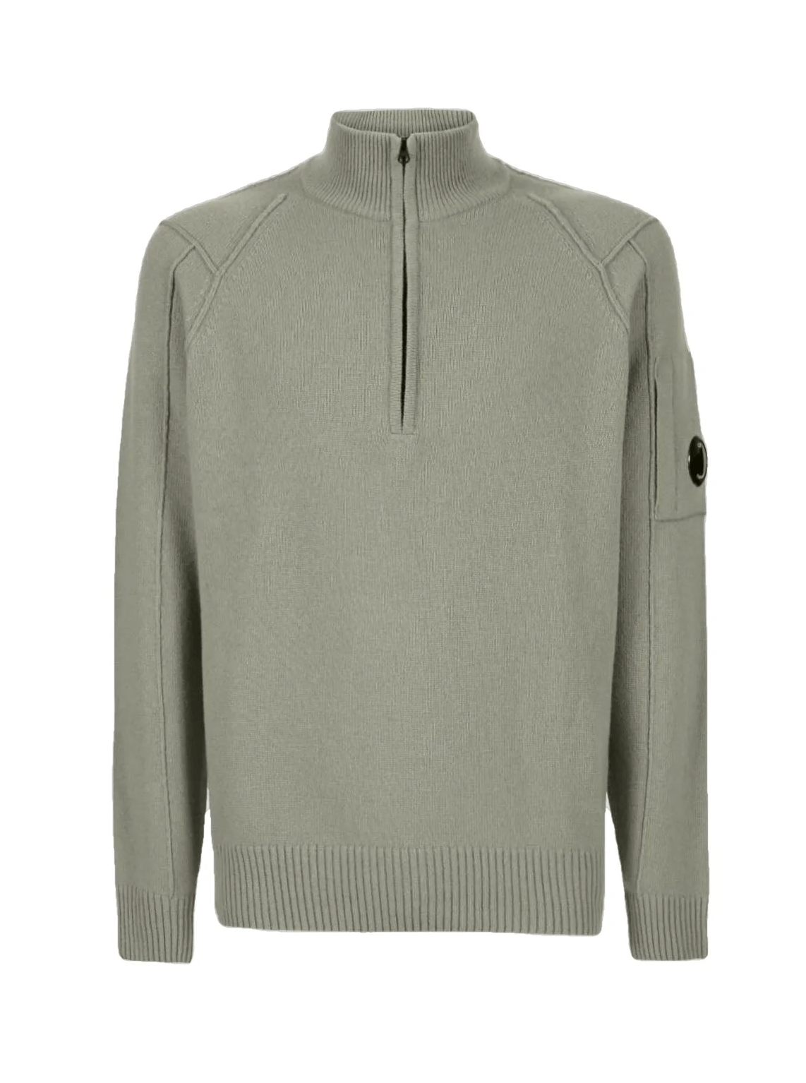 Pull en laine zippé Kaki C-P COMPNY
