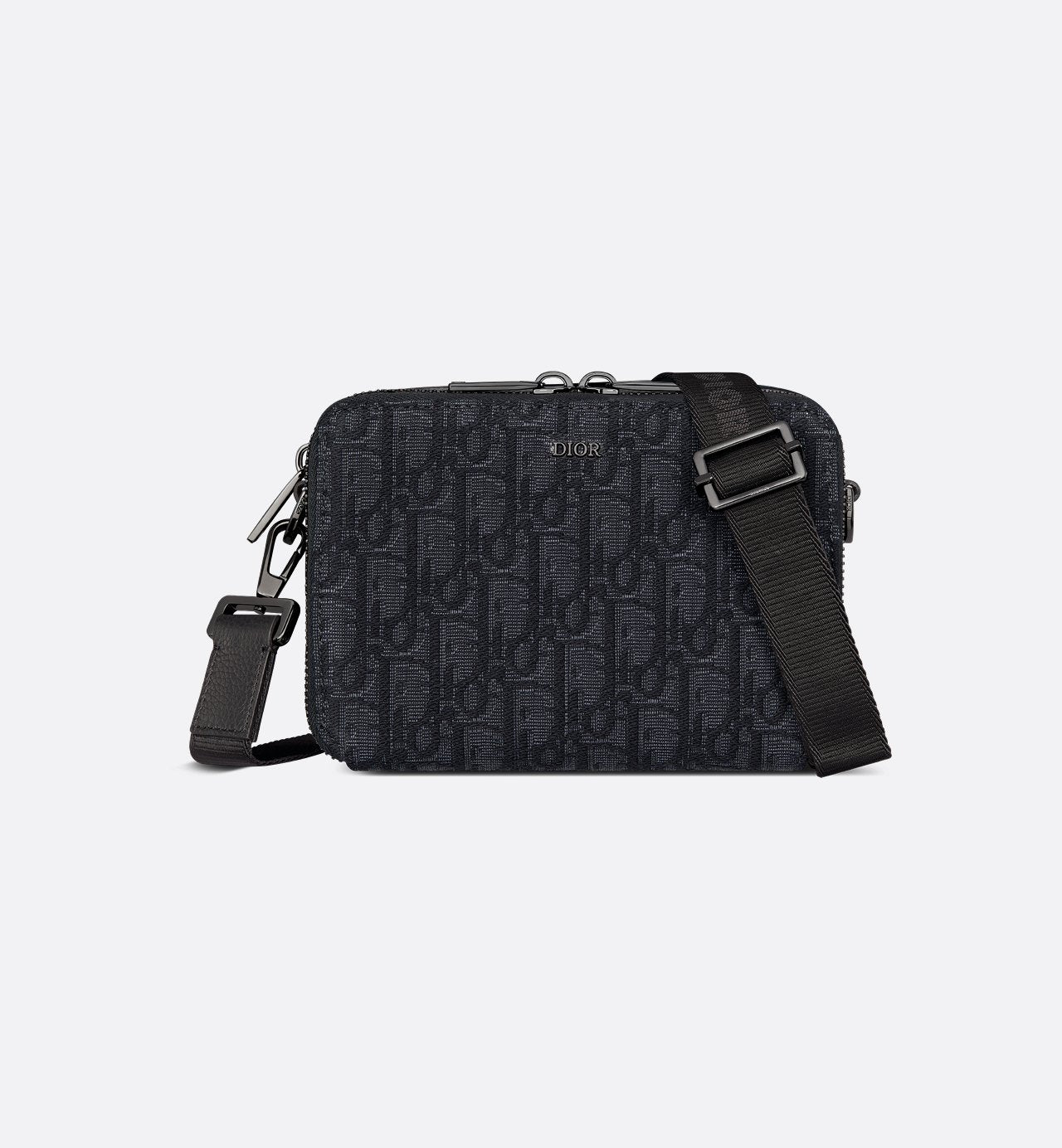 DR2 Pochette zippée à bandoulière Toile jacquard DR2 Oblique noir v2 - vue 1