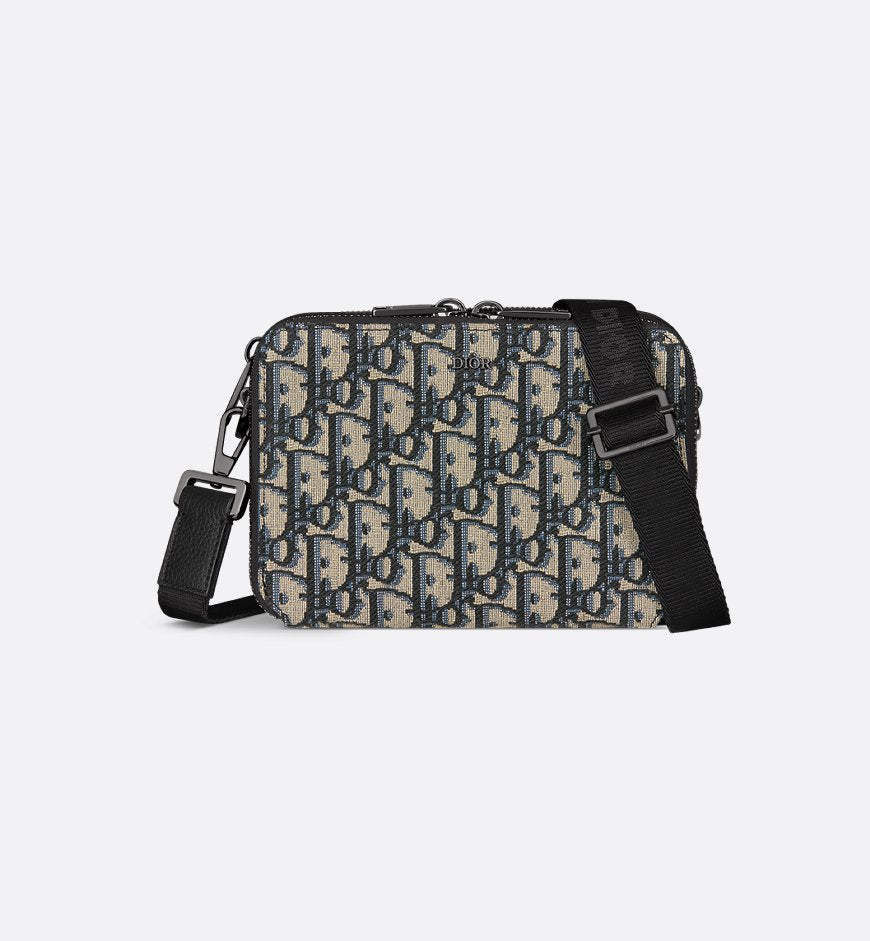 DR2 Pochette zippée à bandoulière Noir et Beige - vue 1
