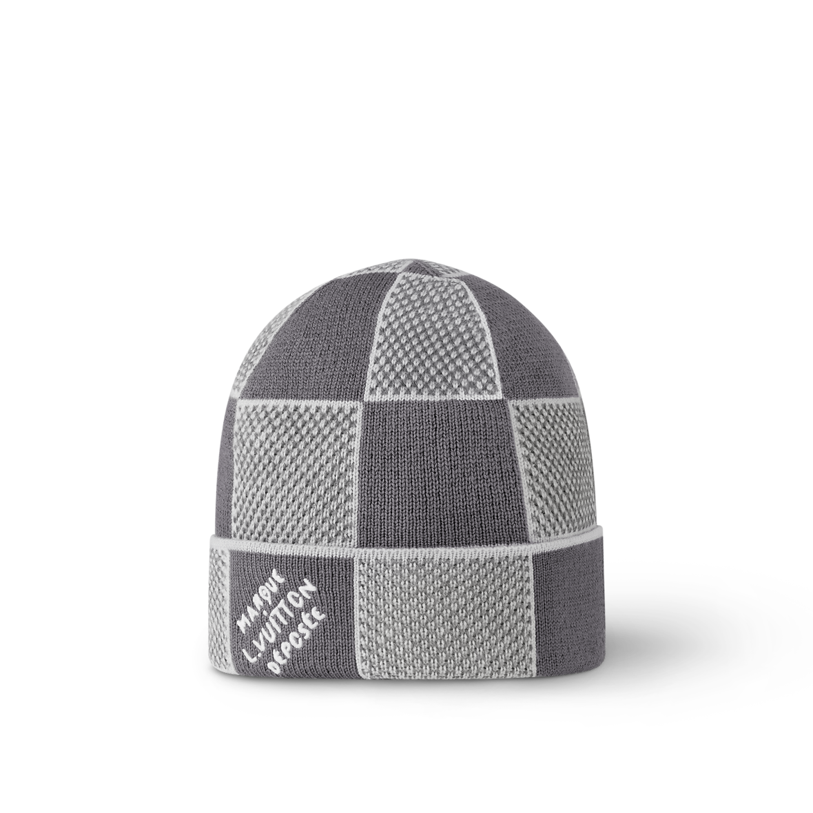 LTV Bonnet et Écharpe Damier Heritage Gris