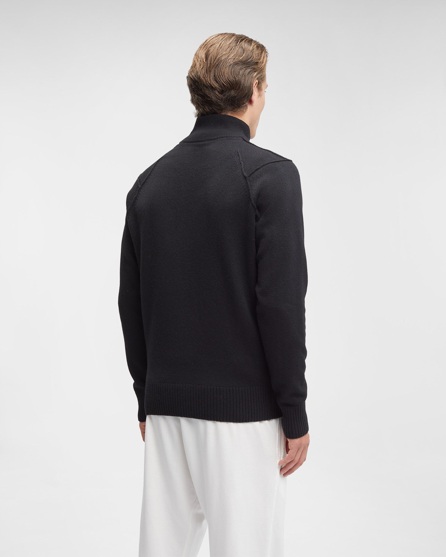 Pull en laine zippé Noir C-P COMPNY