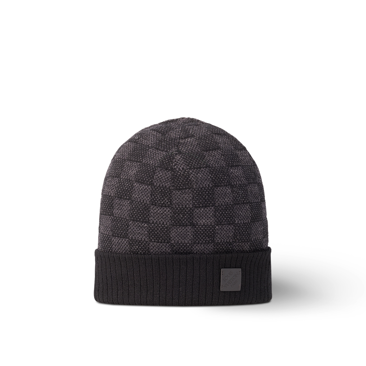LTV Bonnet et Écharpe Néo Petit Damier Noir