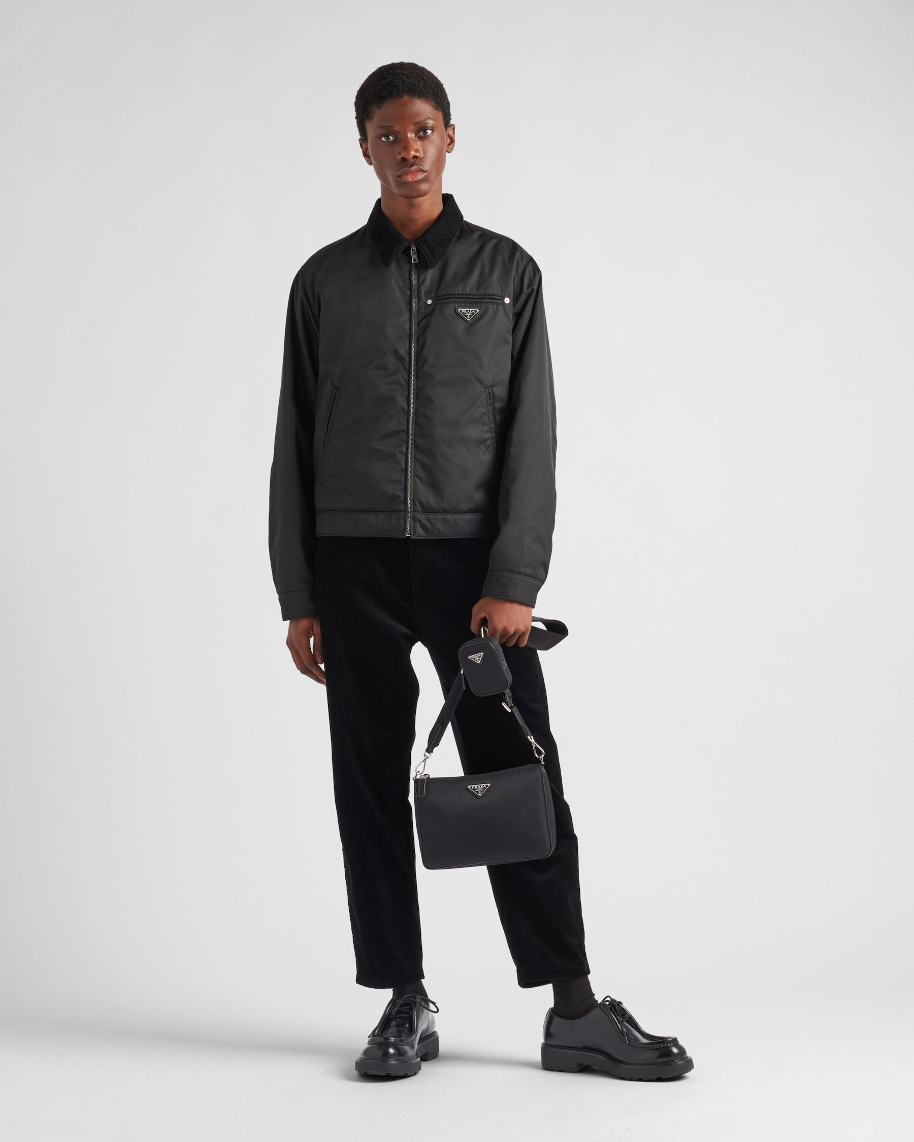 PR-DA2 Sac porté épaule en Re-Nylon et cuir Saffiano v12 - vue 2