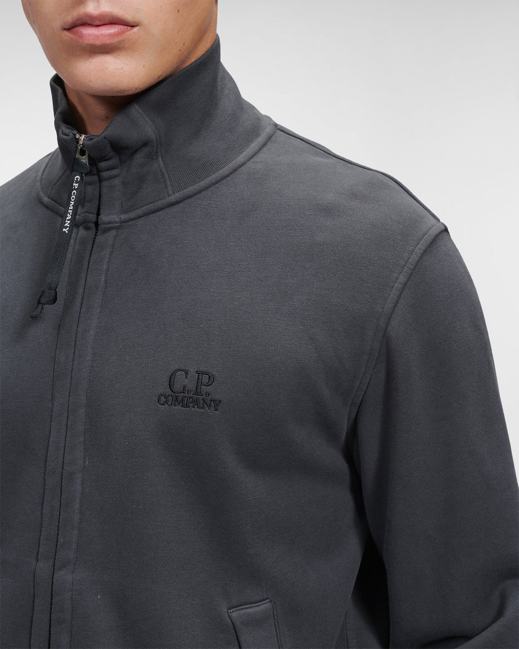 Sweat Zippé Classique Gris foncé C-P COMPNY