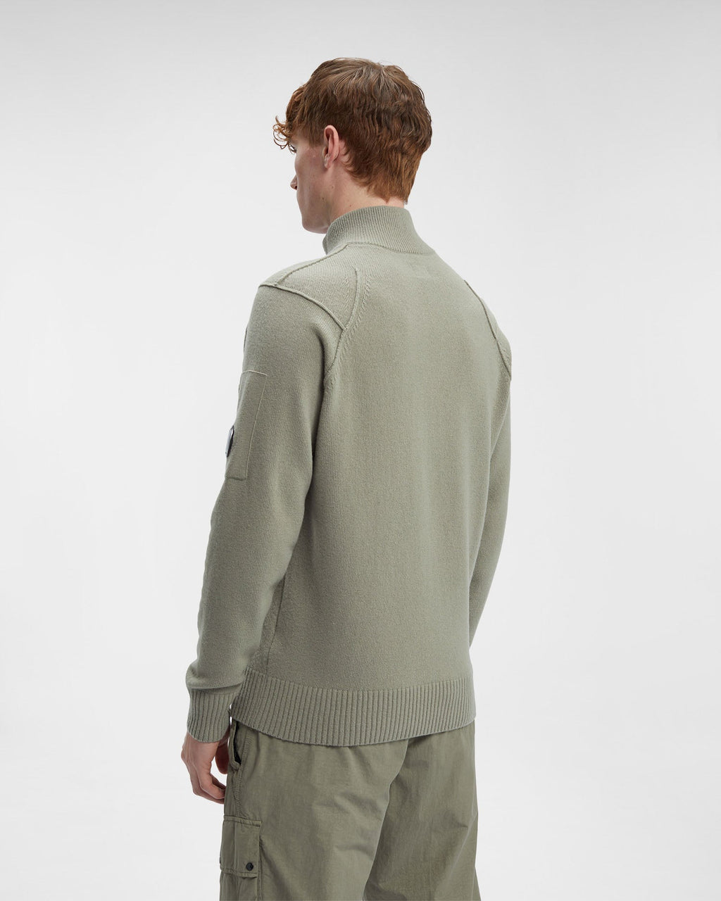 Pull en laine zippé Kaki C-P COMPNY