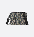 DR2 Pochette zippée à bandoulière Toile jacquard DR2 Oblique noir v1 - vue 1