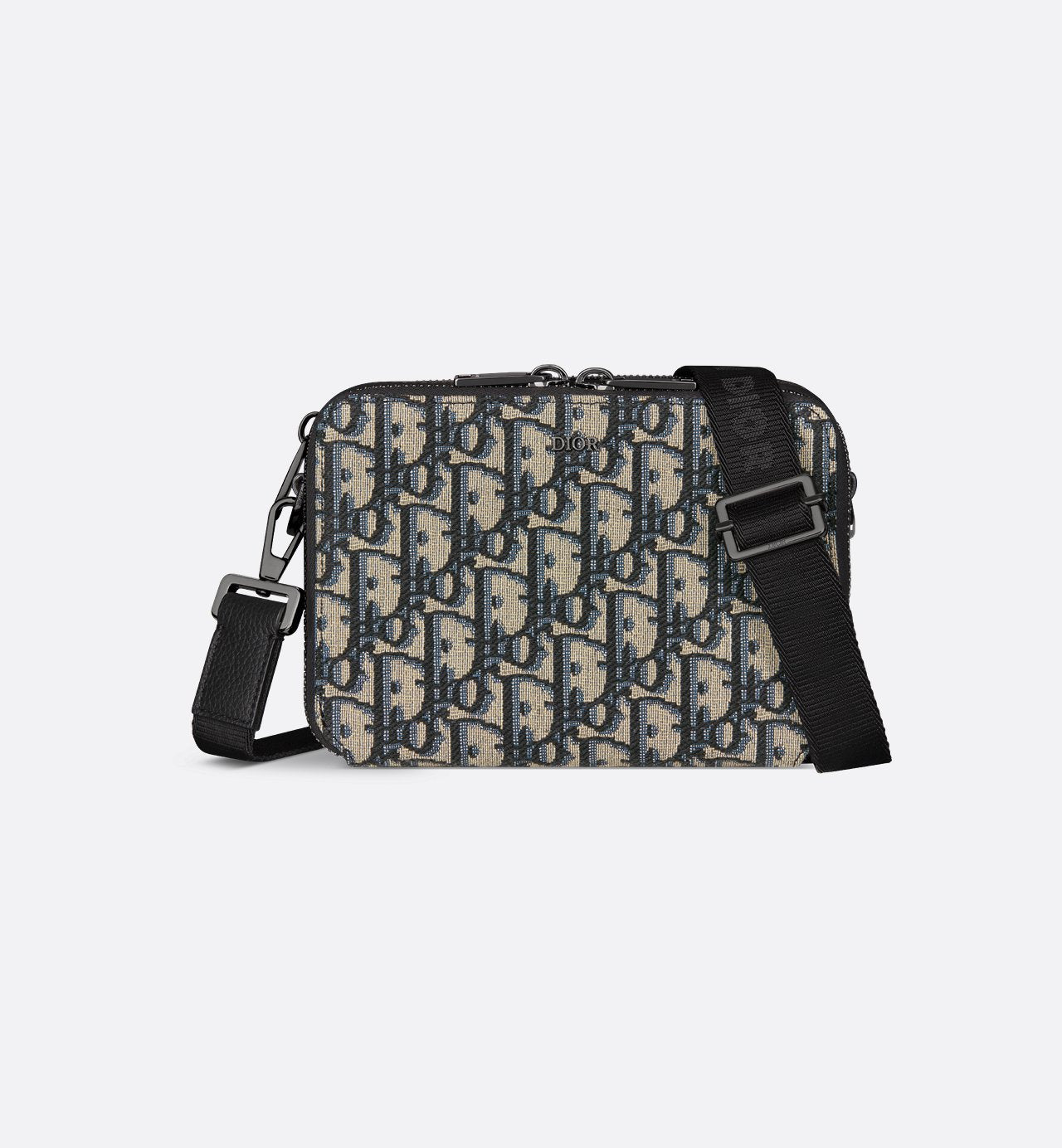 DR2 Pochette zippée à bandoulière Toile jacquard DR2 Oblique noir v1 - vue 1