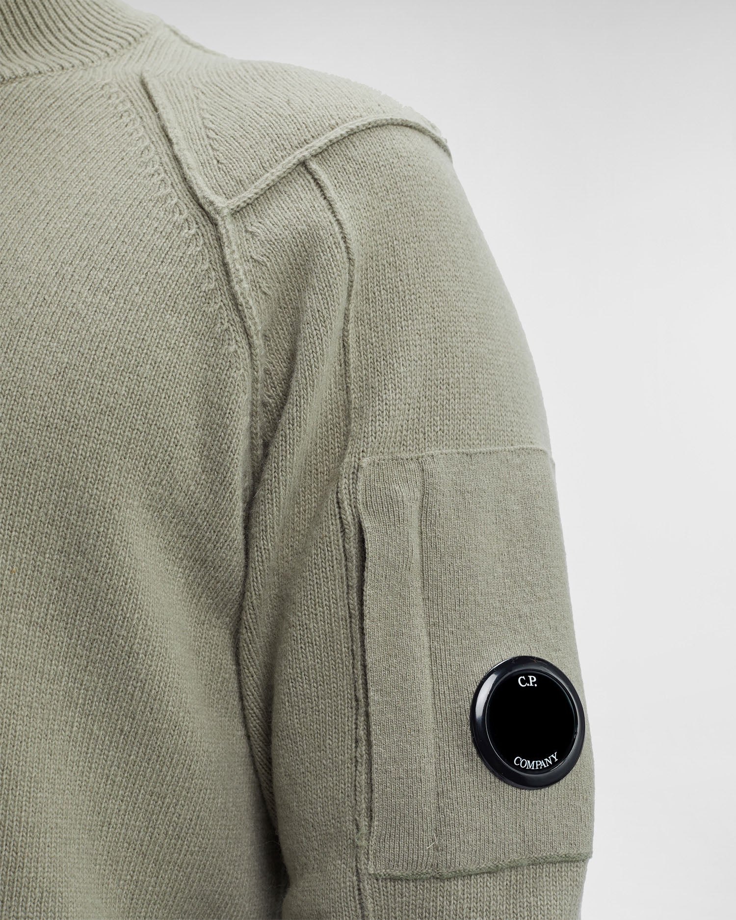 Pull en laine zippé Kaki C-P COMPNY