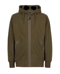 Sweat à capuche zippé Vert Kaki C-P COMPNY