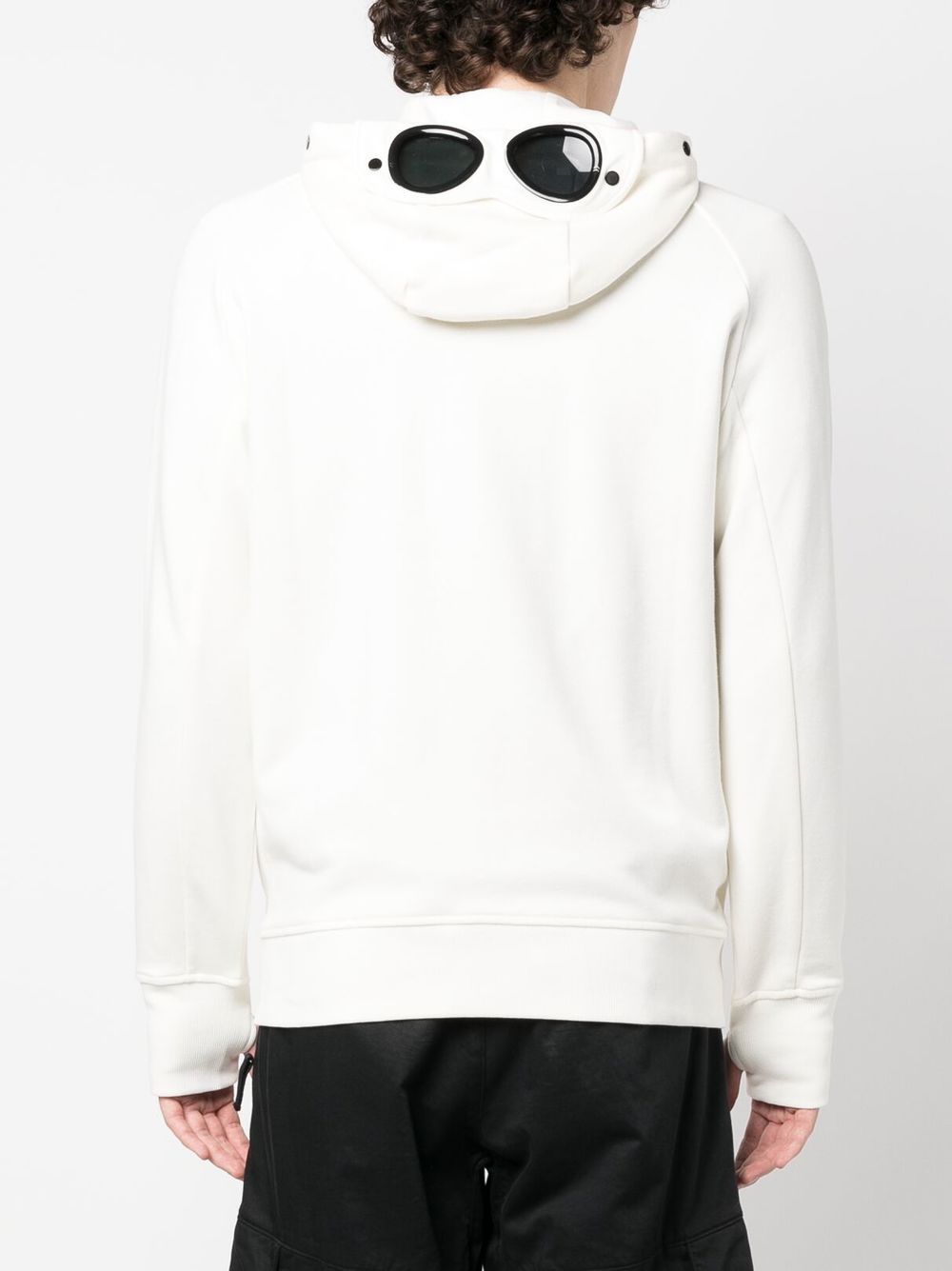 Sweat à capuche zippé Blanc C-P COMPNY