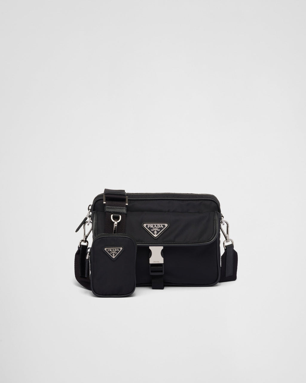 PR-DA2 Sac porté épaule en Re-Nylon et cuir Saffiano v13 - vue 1