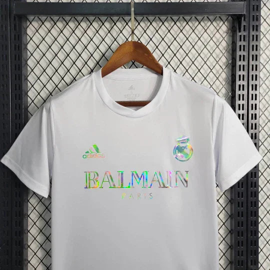 Maillot Real Madrid foot Balmain blanc 2023 2024 - vue 2