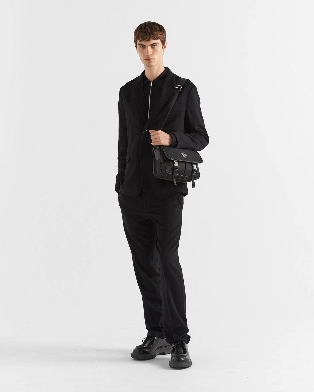 PR-DA2 Sac porté épaule en Re-Nylon et cuir Saffiano v11 - vue 2