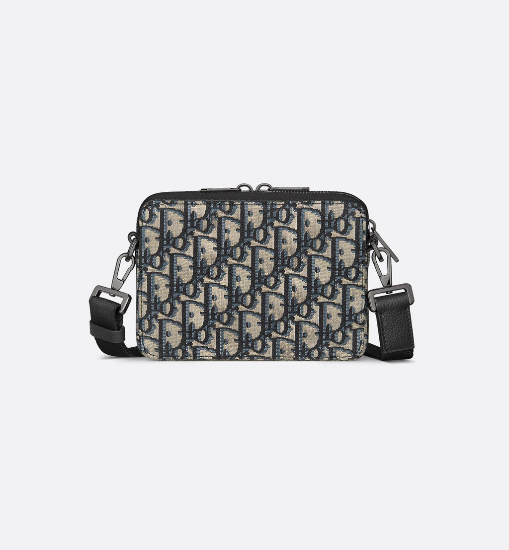 DR2 Pochette zippée à bandoulière Toile jacquard DR2 Oblique noir v1 - vue 2