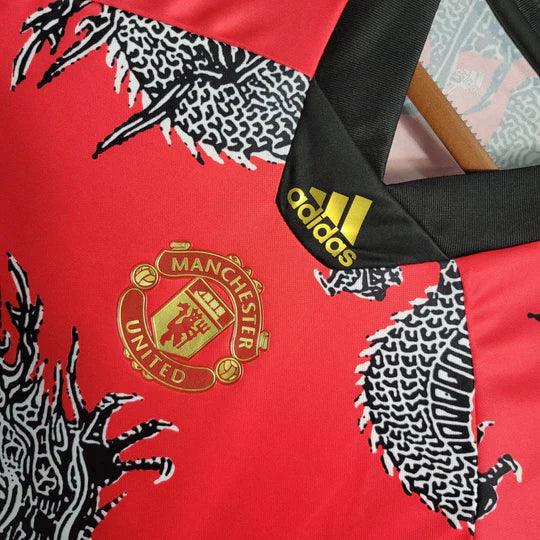 Maillot Foot Manchester United Retro 2019 2020 Japon Dragon - vue 5