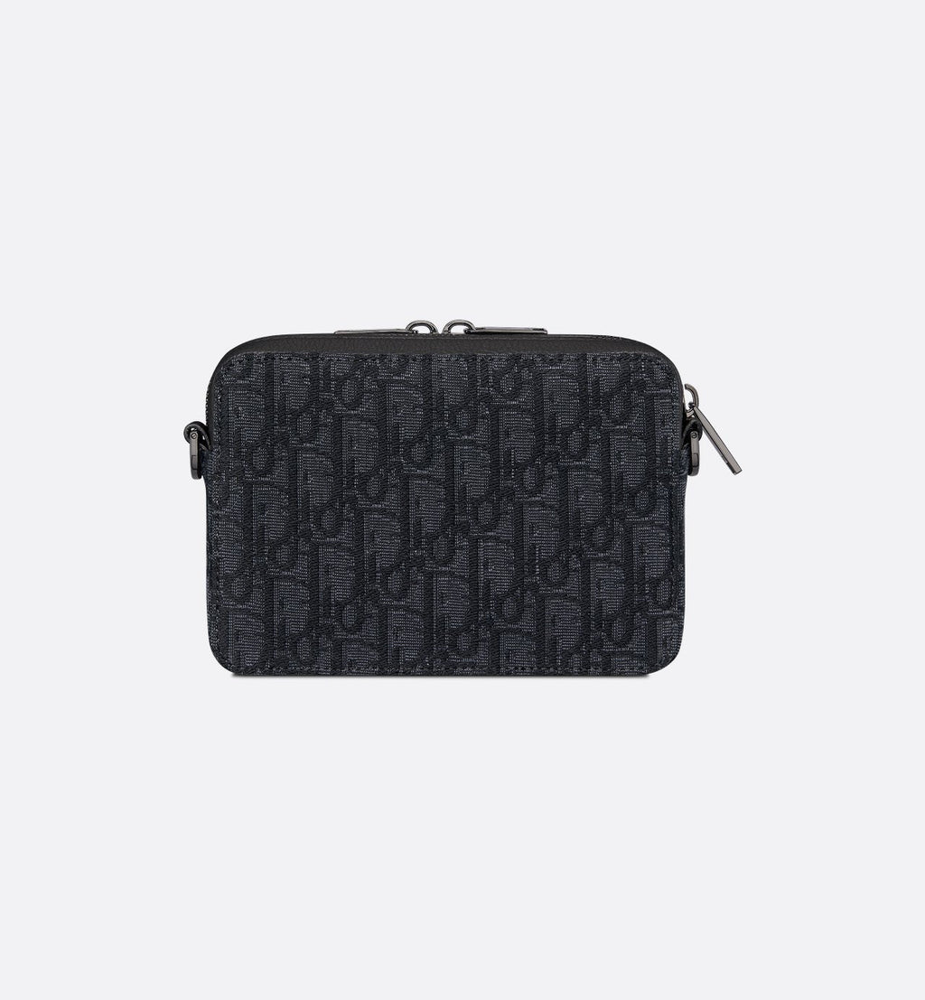 DR2 Pochette zippée à bandoulière Toile jacquard DR2 Oblique noir v2 - vue 2
