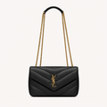 Saint Laurent Sac Loulou en Small Matelassé Noir