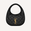 Saint Laurent Sac Icarino en Cuir Nappa Matelassé Noir