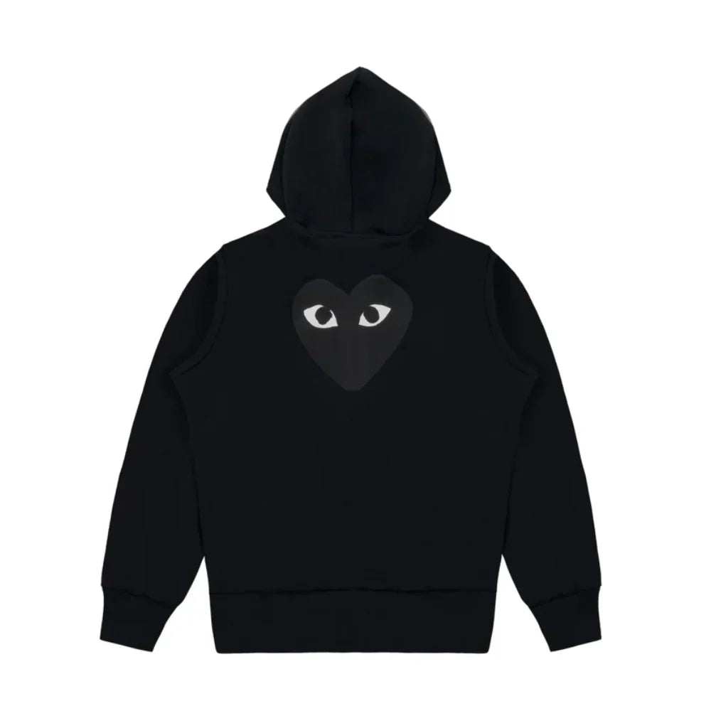 Comme des Garcons Play Big Black Heart Zip Up Hoodie Black