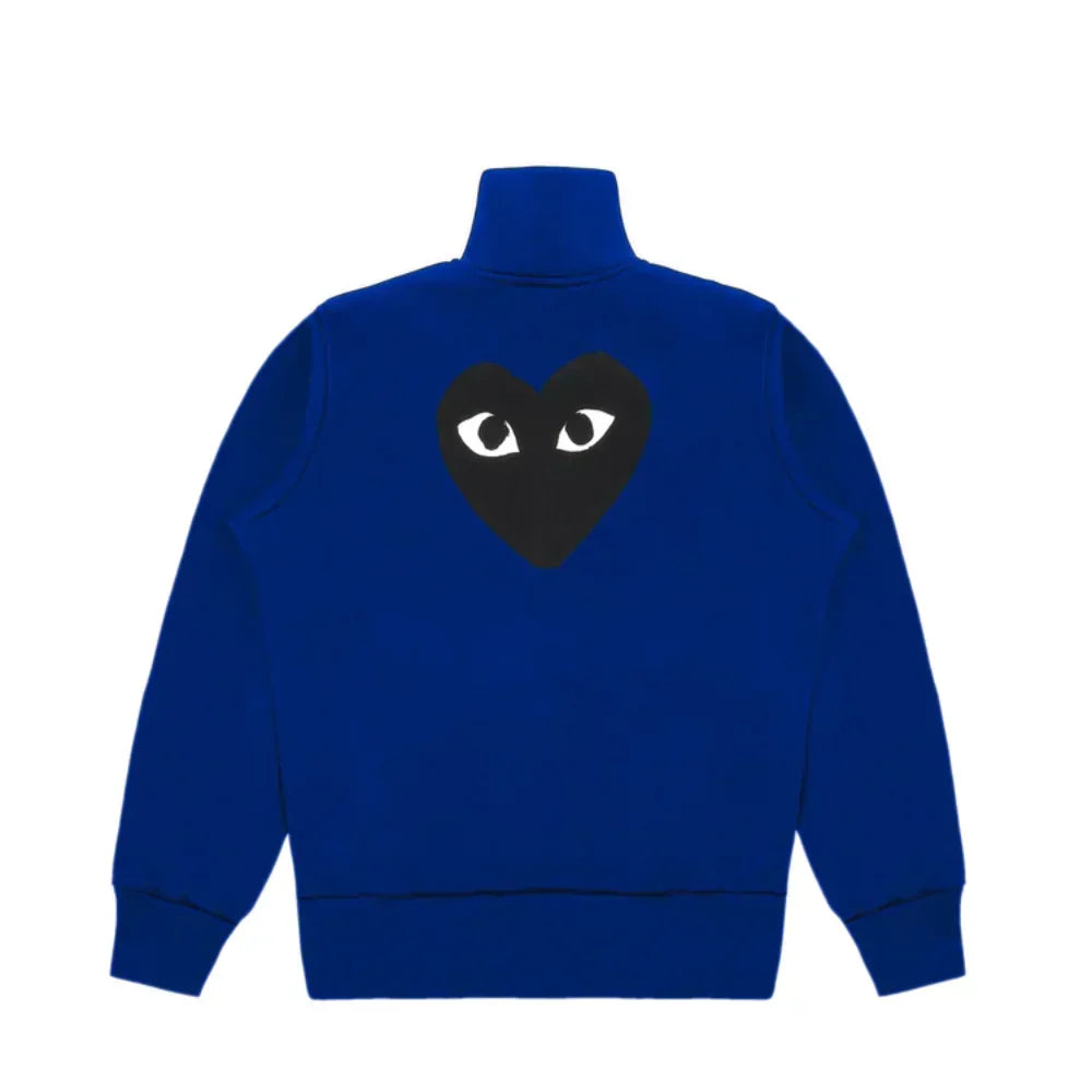 Comme des Garcons Play Big Black Heart Zip Up Sweatshirt Navy
