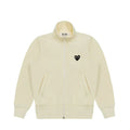 Comme des Garcons Play Big Black Heart Zip Up Sweatshirt Ivory