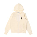 Comme des Garcons Play Big Black Heart Zip Up Hoodie Ivory
