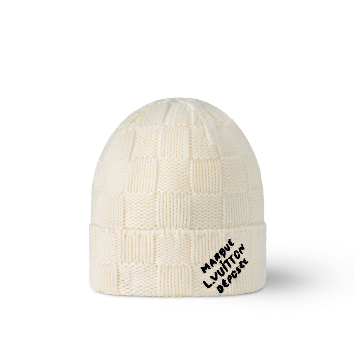 LTV Bonnet et Écharpe Écharpe Damier Snug Crème