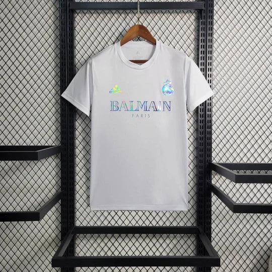 Maillot Real Madrid foot Balmain blanc 2023 2024 - vue 1