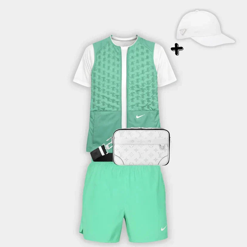 NK RUNNING Outfit Therma Fit Vert +Saccoche +  Casquette Offerte