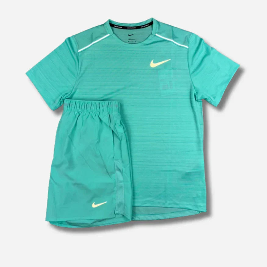 NK RUNNING Ensemble short/t-shirt running Bleu turquoise
