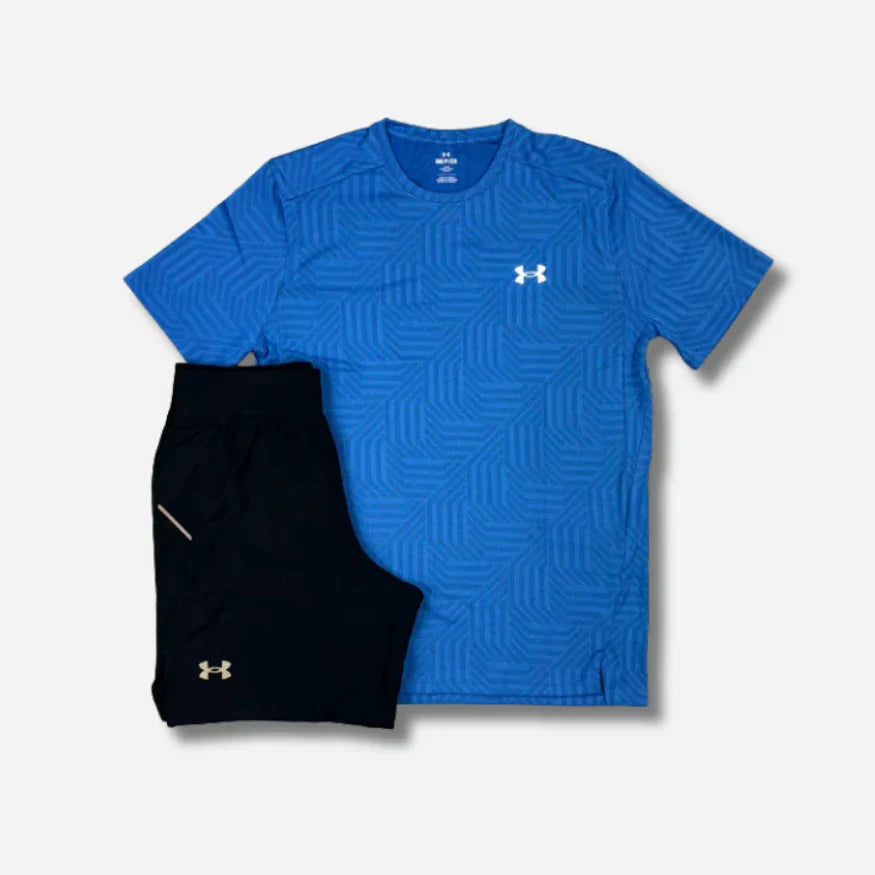 Ensemble short/t-shirt UA ARM Bleu