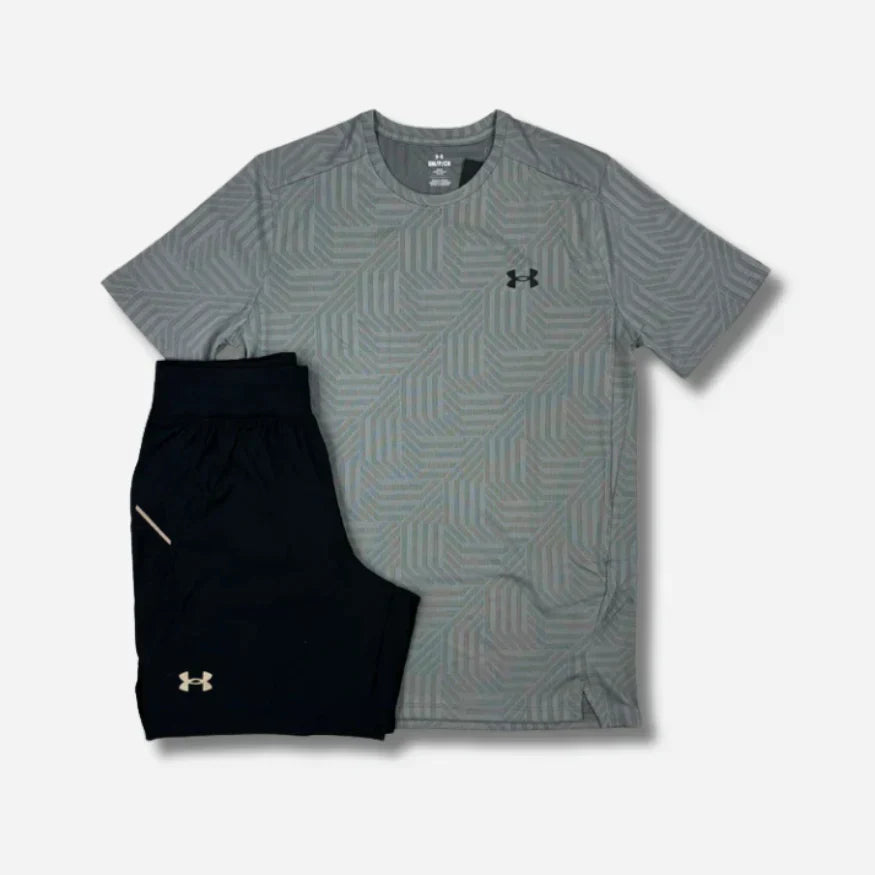 Ensemble short/t-shirt UA ARM gris