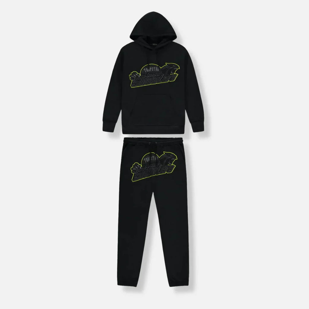 TRAPSTR Shooters Tracksuit - Black/Lime