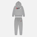 TRAPSTR Chenille Decoded Hooded Tracksuit - Grey/Red