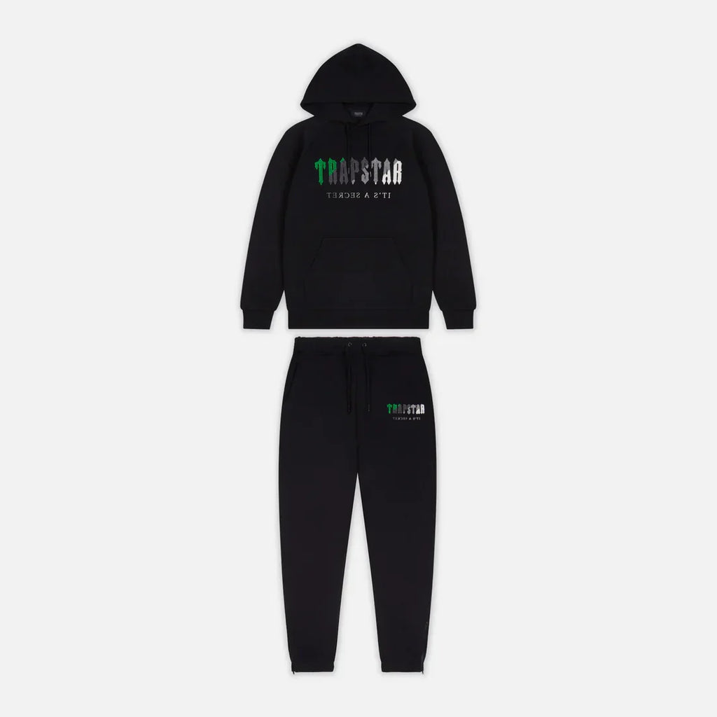 TRAPSTR Chenille Decoded Tracksuit - Black/Green