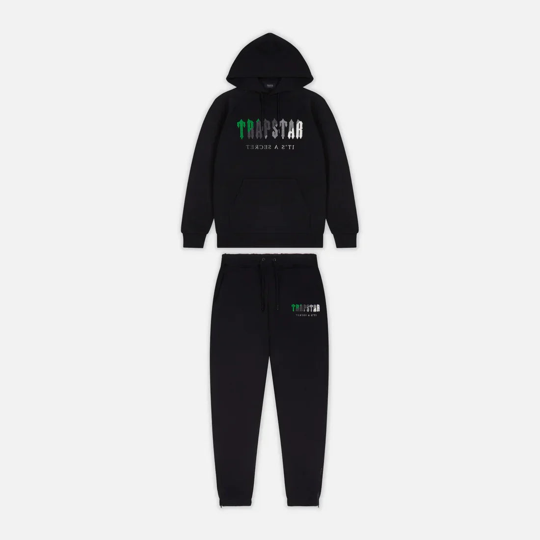 TRAPSTR Chenille Decoded Tracksuit - Black/Green