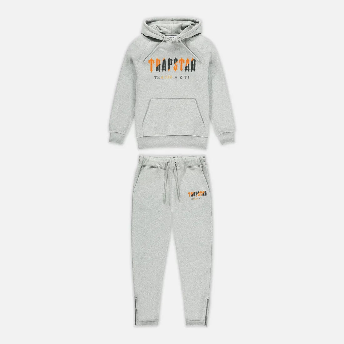 TRAPSTR Chenille Decoded Tracksuit - Grey/Orange