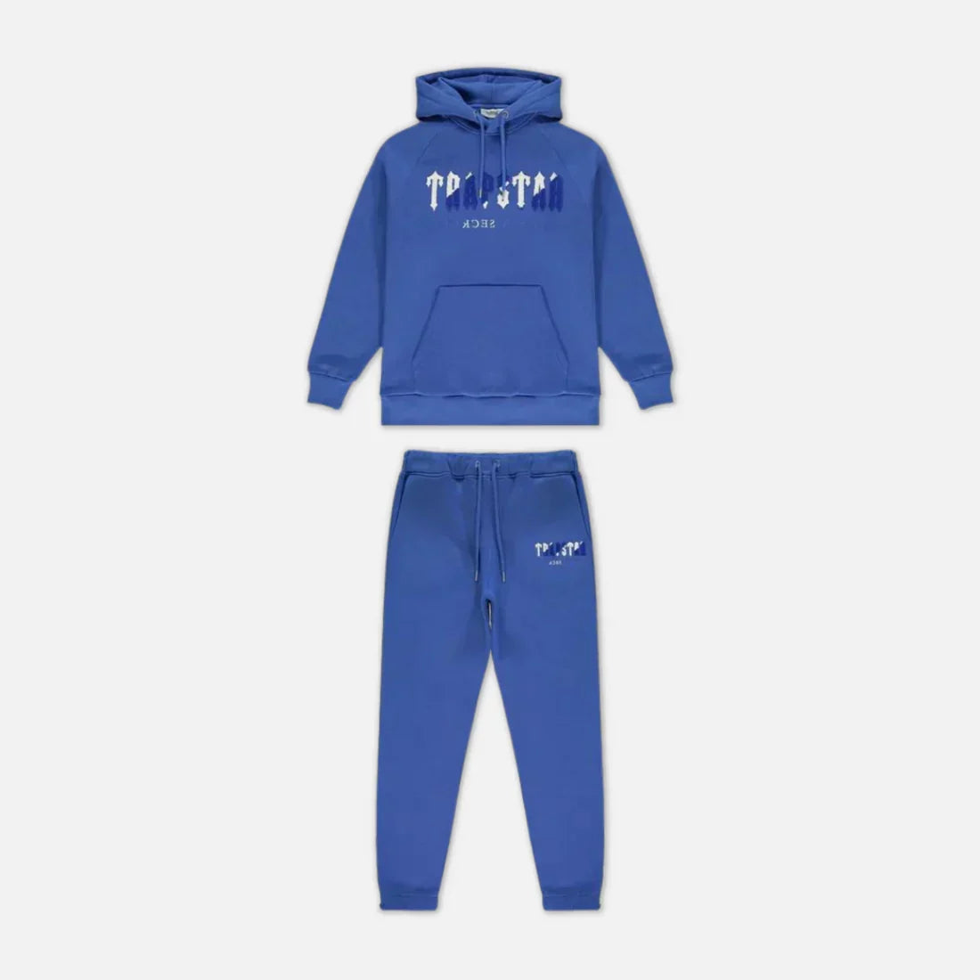 TRAPSTR Chenille Decoded Hooded Tracksuit - Blue