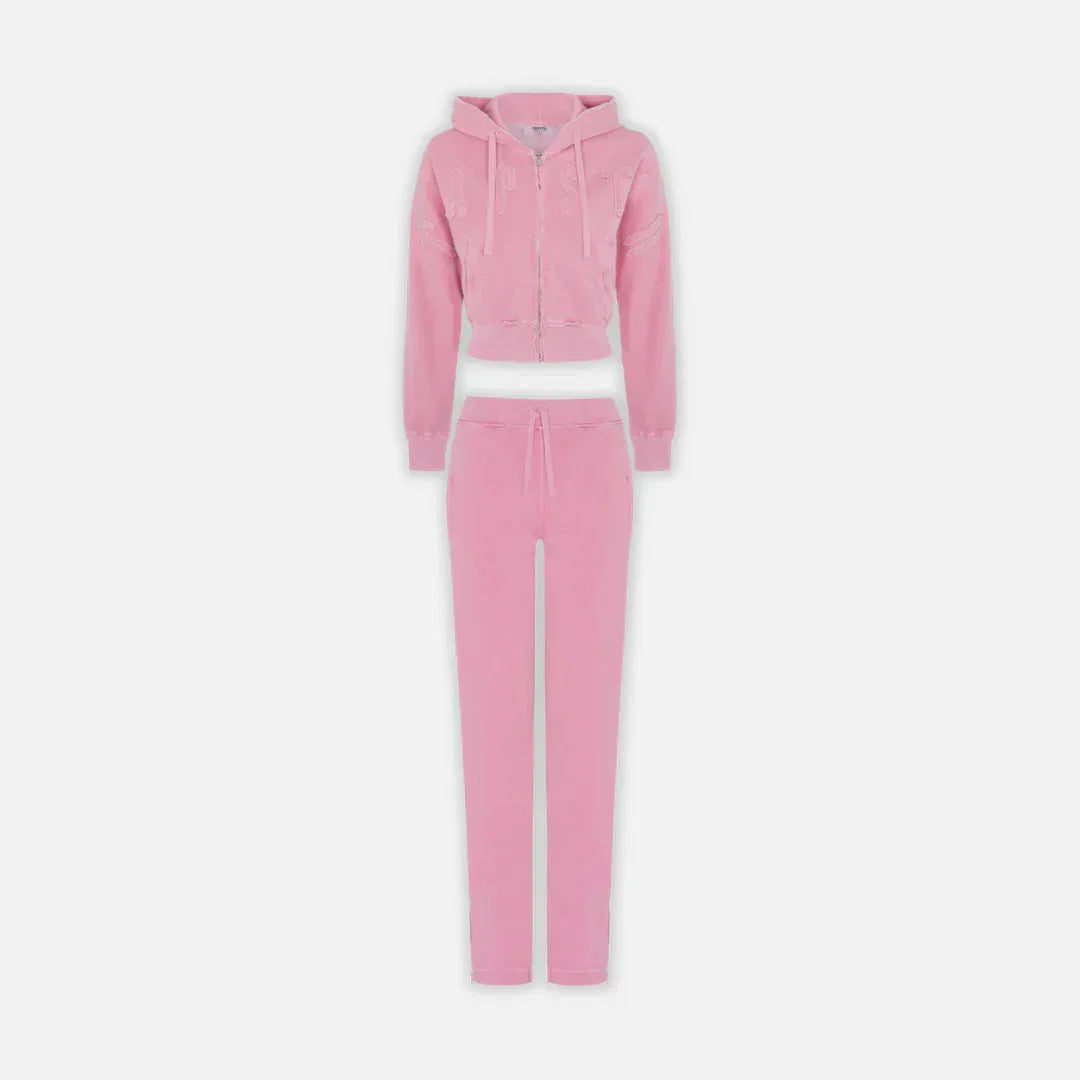 TRAPSTR Women’s Irongate Cropped Tracksuit - Pink