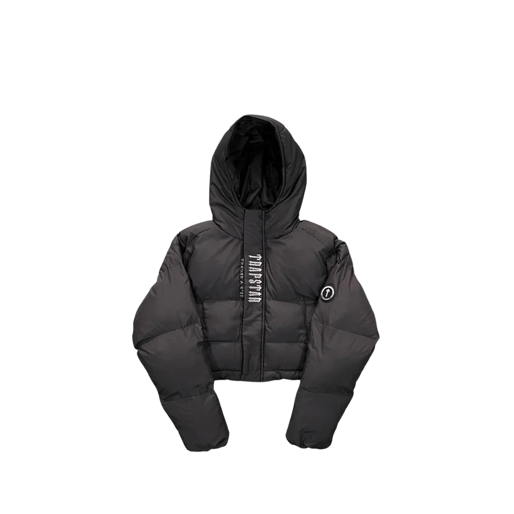 TRAPSTR Women’s Decoded Hooded Puffer 2.0 Jacket - BLACK